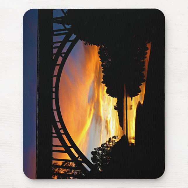 Mousepad Orange California Costeira Sunset Sob Ponte (Frente)