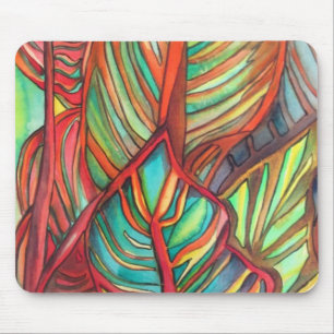 Mousepad Orange Canna deixa aquarela arte original
