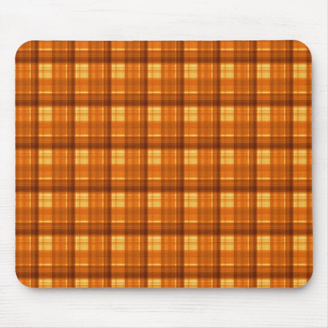 Mousepad Orange Checked Tartan Impressão, (Frente)