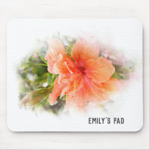 Mousepad Orange Hibiscus
