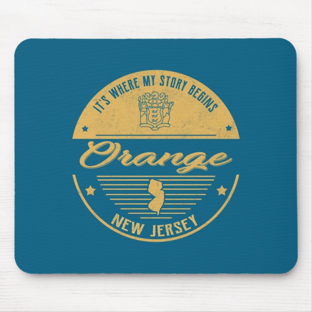 Mousepad Orange New Jersey Its Where My Story Begins _1  (Frente)