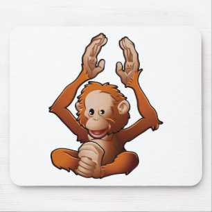 Mousepad orangotango amigável bonito