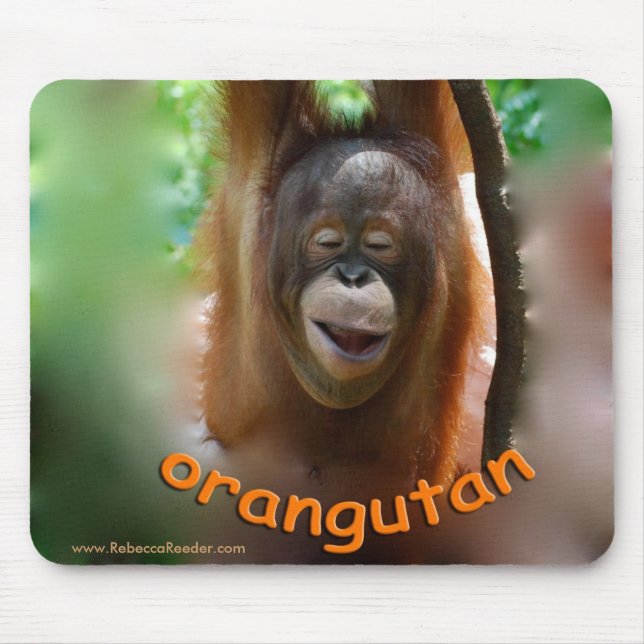 Mousepad Orangotango de sorriso feliz (Frente)