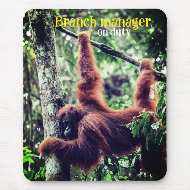 Mousepad Orangutan pendurado na árvore (Frente)