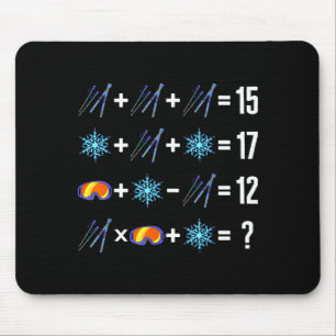 Mousepad Ordem matemática de operação esqui flocos de neve