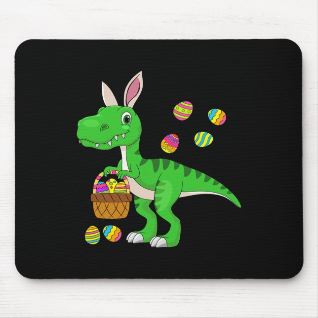 Mousepad Orelhas de Coelho de Páscoa Dinossauro Enchimento  (Frente)