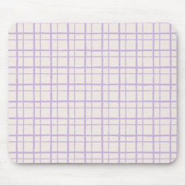Mousepad Organic Wobbly Check Grid Pattern Dusty Lilac