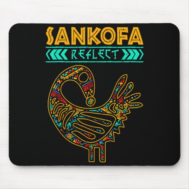 Mousepad Orgulho Afro-Africano História Negra Sankofa Homen (Frente)