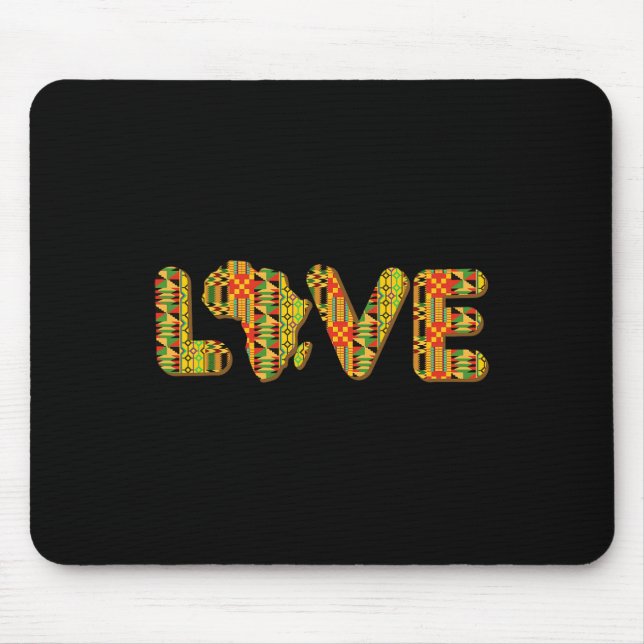 Mousepad Orgulho Americano Africano Mapa do Amor África Tec (Frente)