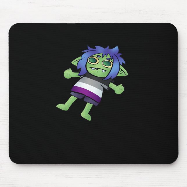 Mousepad Orgulho Assexual Goblincore Goblin Clássico (Frente)