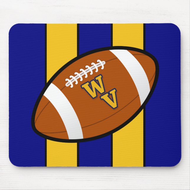 Mousepad Orgulho azul e Dourado do futebol de West Virginia (Frente)