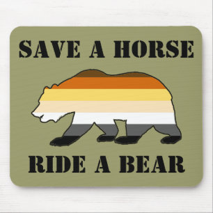 Mousepad Orgulho de Urso Gay Salve um Cavalo Monte um Urso
