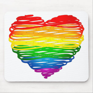 Mousepad Orgulho do SlipperyJoe Corações Rabiscados formato