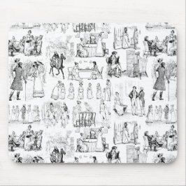 Mousepad Orgulho e Preconceito Toile de Jouy Black e White