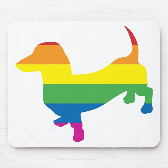 Mousepad Orgulho gay Dachshund/Wiener (Frente)