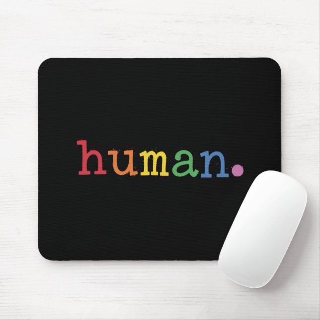 Mousepad Orgulho Humano LGBT Arco-íris Igualdade LGBTQ (Com mouse)