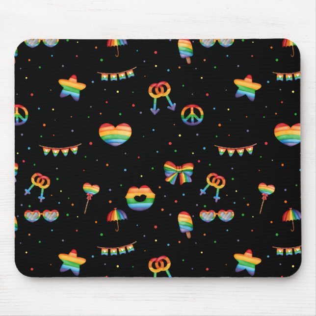 Mousepad Orgulho Rainbow LGBT Gay Queer One Love Patterno M (Frente)