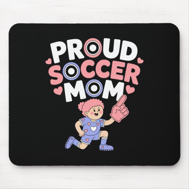 Mousepad Orgulhosa Mãe de Futebol Torcedor Alegre Apoio par (Frente)