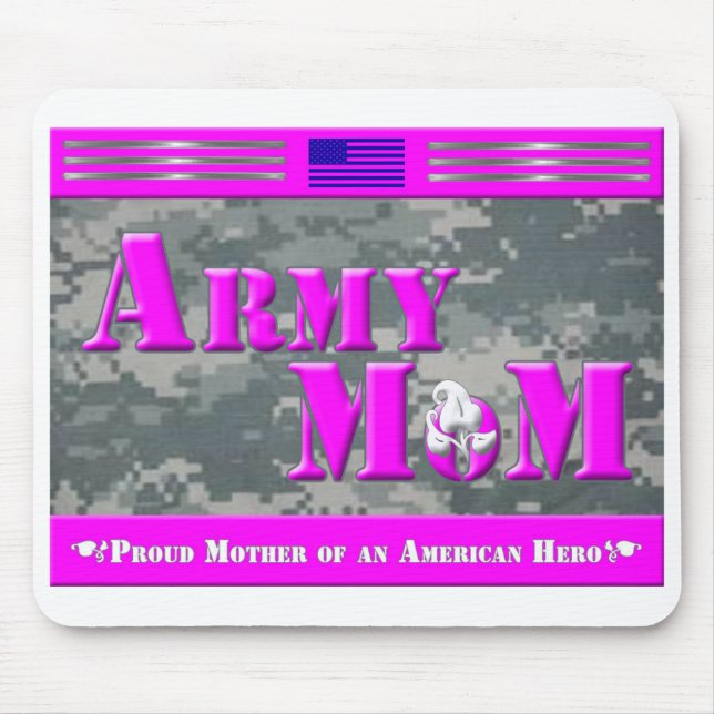 Mousepad Orgulhosa Mãe de um Mouse Herói Americano (Frente)