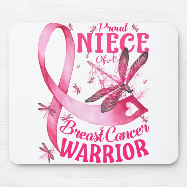 Mousepad Orgulhosa sobrinha de um guerreiro de Cancer (Frente)