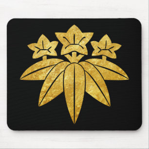 Mousepad Oriental Faux Dourado Kamakura Minamoto Japão Mon 