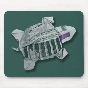 Mousepad Origami de Dinheiro Tartaruga de $50