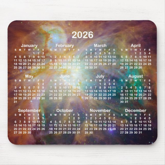 Mousepad Orion Nebula 2026 Calendar (Frente)