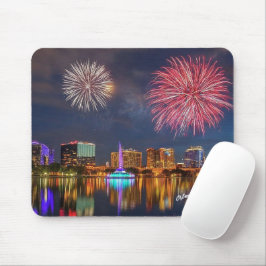 Mousepad Orlando Florida Lake Eola Fireworks & Fountain