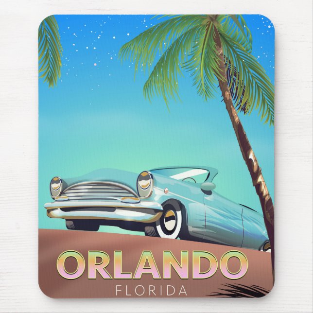 Mousepad Orlando Florida viagens vintage, (Frente)
