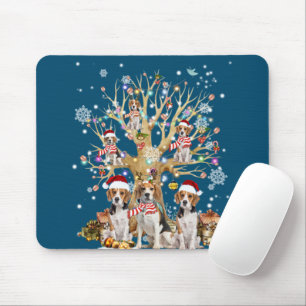 Mousepad Ornamento Da Árvore De Natal Da Beagle Para O Pão 