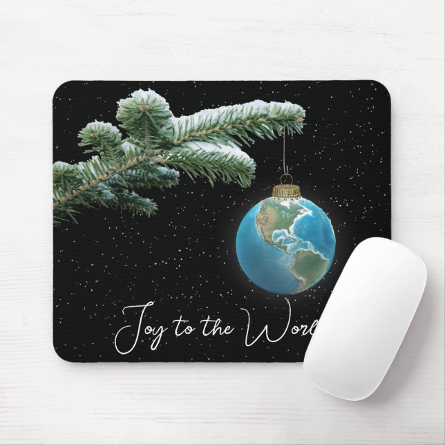 Mousepad Ornamento de globo do mundo de Natal (Com mouse)