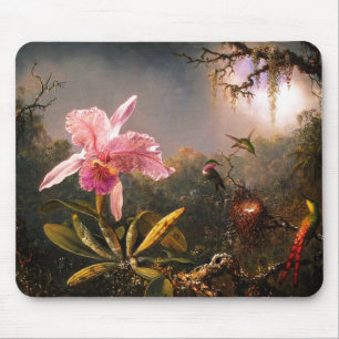 Mousepad Orquídea e três beija-flores