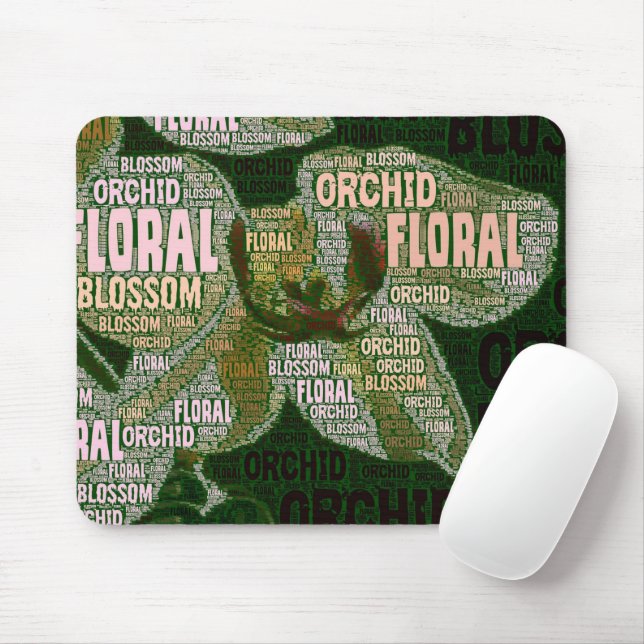 Mousepad Orquídea Floral Floral Florsom Verde Nuvem (Com mouse)