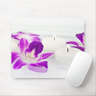 Mousepad Orquídeas e Velas cor-de-rosa