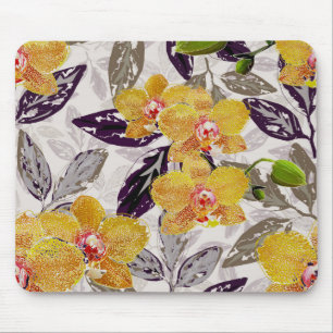 Mousepad Orquídeas laranja amarelas.