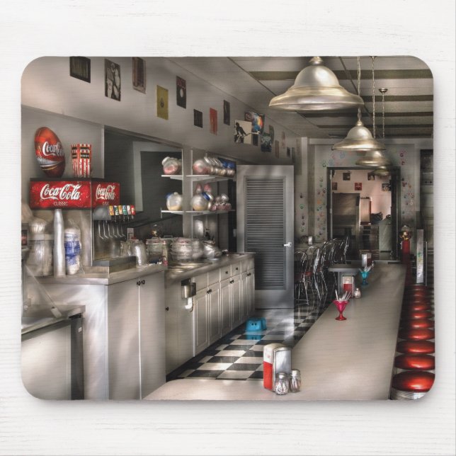 Mousepad os anos 50 - a fonte de soda (Frente)