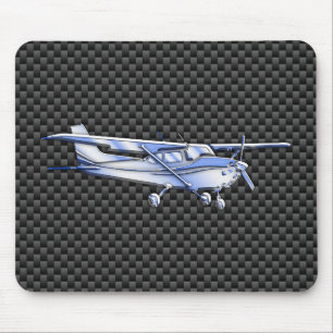 Mousepad Os aviões cromam como a fibra preta do carbono de