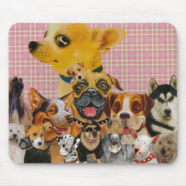 Mousepad Os cães são divertimento (Frente)
