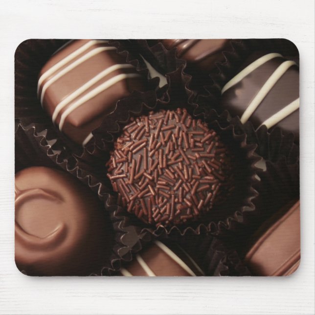 Mousepad os chocolates luxuosos fecham-se acima (Frente)