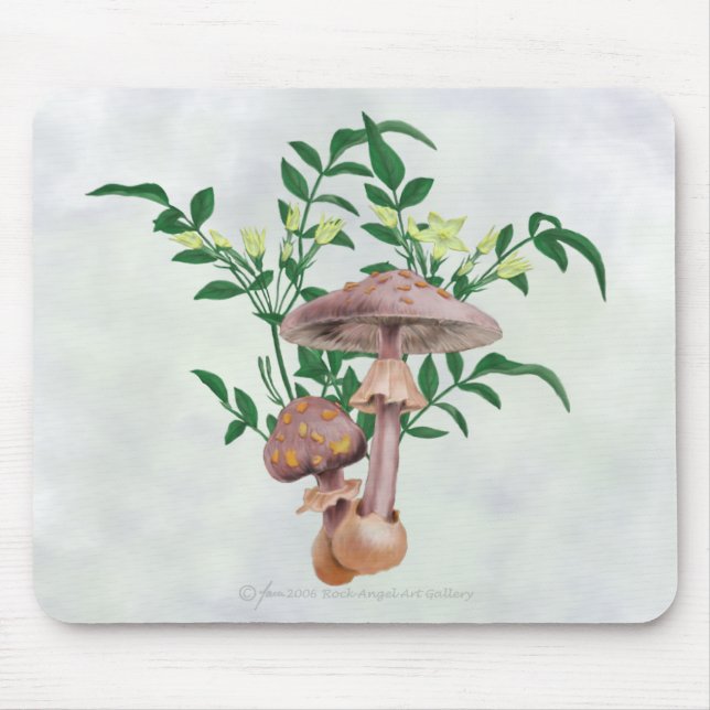 Mousepad Os cogumelos manchados ouro, estrela florescem (Frente)