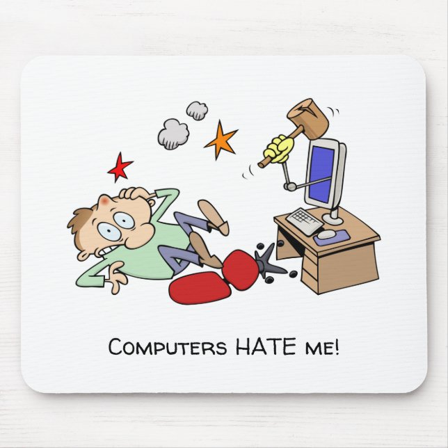 Mousepad Os computadores engraçados deiam-me desenhos (Frente)