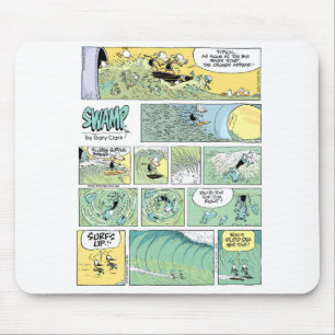 Mousepad Os desenhos animados surfando ascendentes do surf
