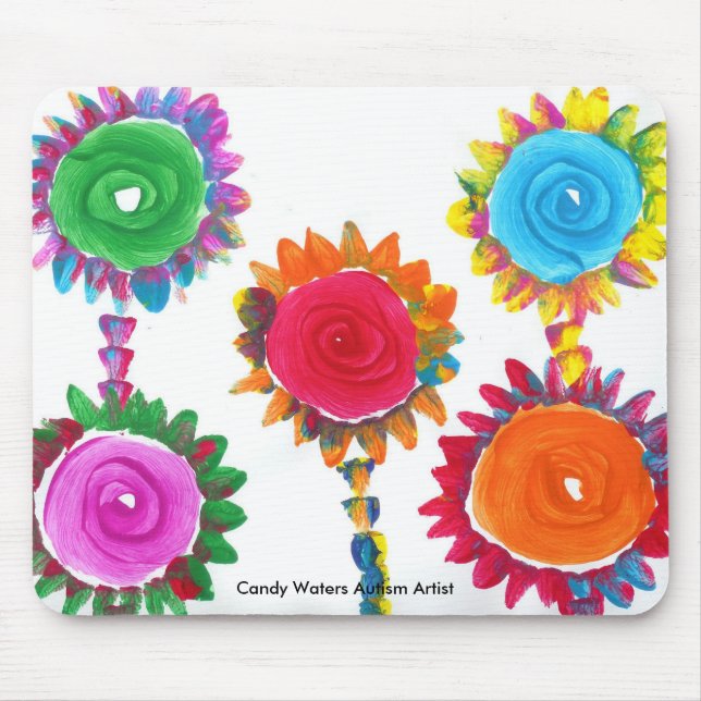 Mousepad Os doces molham o artista do autismo (Frente)