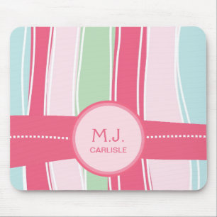 Mousepad Os doces personalizados listram o teste padrão