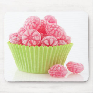 Mousepad Os doces saborosos dos doces da framboesa no copo