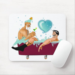 Mousepad Os dois gay do SlipperyJoe adoram a banheira de de