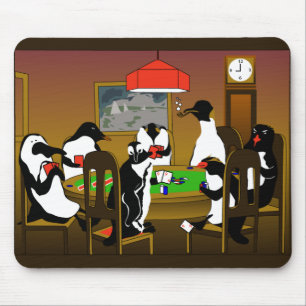 Mousepad os enguins podem jogar o tapete do rato do póquer