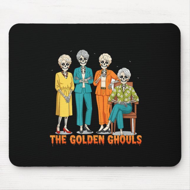 Mousepad Os Esqueletos Dourados Ideia Divertida de Hallowee (Frente)