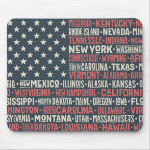 Mousepad Os Estados Unidos da América States & capitais