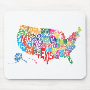 Mousepad Os Estados Unidos nos nomes